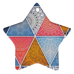 Texture With Triangles Star Ornament (two Sides) by nateshop