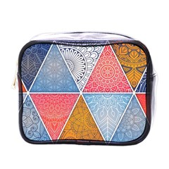 Texture With Triangles Mini Toiletries Bag (one Side) by nateshop