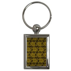 Yellow Floral Pattern Floral Greek Ornaments Key Chain (rectangle) by nateshop