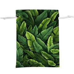 Green Leaves Lightweight Drawstring Pouch (xl) by goljakoff