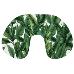 Tropical Leaves Travel Neck Pillow by goljakoff