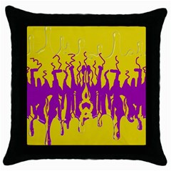 Yellow And Purple In Harmony Throw Pillow Case (black) by pepitasart