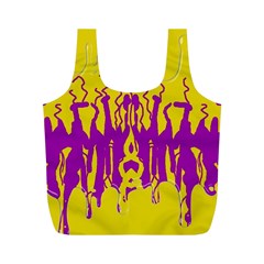 Yellow And Purple In Harmony Full Print Recycle Bag (m) by pepitasart