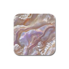 Silk Waves Abstract Rubber Square Coaster (4 Pack)