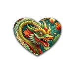 Chinese New Year – Year of the Dragon Rubber Heart Coaster (4 pack) Front