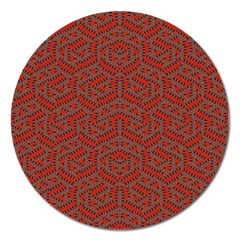 Hexagon Motif Geometric Tribal Style Pattern Magnet 5  (round) by dflcprintsclothing