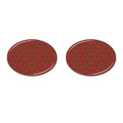 Hexagon Motif Geometric Tribal Style Pattern Cufflinks (oval) by dflcprintsclothing