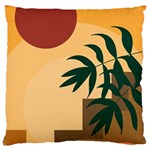 Arch Stairs Sun Branches Leaves Boho Bohemian Botanical Minimalist Nature Large Cushion Case (Two Sides) Back