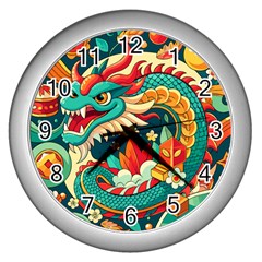 Chinese New Year ¨c Year Of The Dragon Wall Clock (silver)