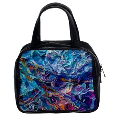 Kaleidoscopic Currents Classic Handbag (two Sides) by kaleidomarblingart