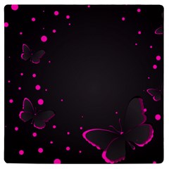 Butterflies, Abstract Design, Pink Black Uv Print Square Tile Coaster  by nateshop