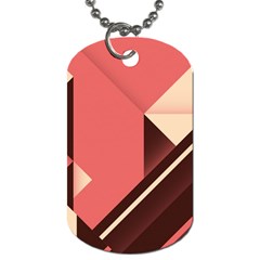 Retro Abstract Background, Brown-pink Geometric Background Dog Tag (two Sides) by nateshop