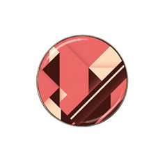 Retro Abstract Background, Brown-pink Geometric Background Hat Clip Ball Marker (4 Pack) by nateshop