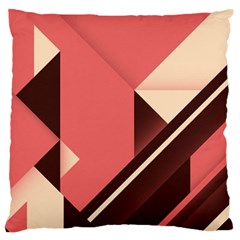 Retro Abstract Background, Brown-pink Geometric Background Standard Premium Plush Fleece Cushion Case (two Sides) by nateshop