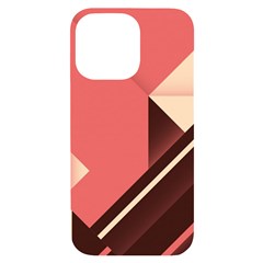 Retro Abstract Background, Brown-pink Geometric Background Iphone 14 Pro Max Black Uv Print Case by nateshop