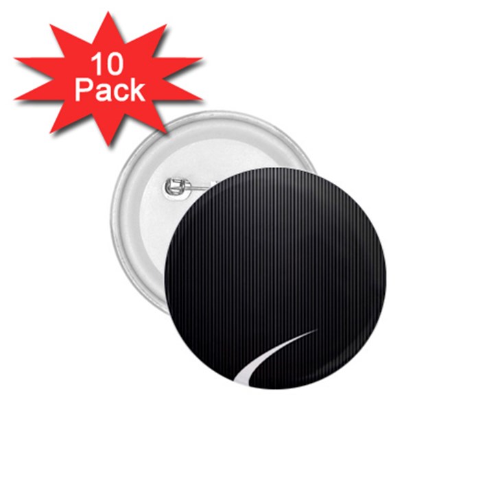 S Black Fingerprint, Black, Edge 1.75  Buttons (10 pack)