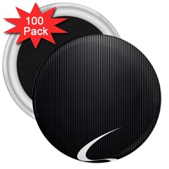 S Black Fingerprint, Black, Edge 3  Magnets (100 Pack) by nateshop