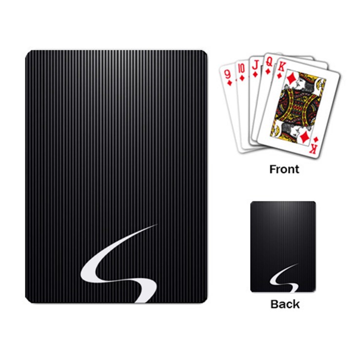 S Black Fingerprint, Black, Edge Playing Cards Single Design (Rectangle)