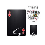 S Black Fingerprint, Black, Edge Playing Cards 54 Designs (Mini) Front - Heart3