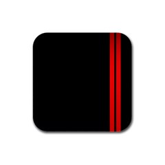 Abstract Black & Red, Backgrounds, Lines Rubber Square Coaster (4 Pack) by nateshop