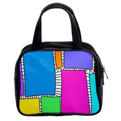 Shapes Texture Colorful Cartoon Classic Handbag (two Sides) by Cemarart