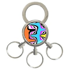 Liquid Warp Background Orange Blue 3-ring Key Chain