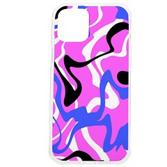 Swirl Pink White Blue Black Iphone 12 Pro Max Tpu Uv Print Case by Cemarart