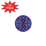 Cobalt arabesque 1  Mini Buttons (10 pack) 