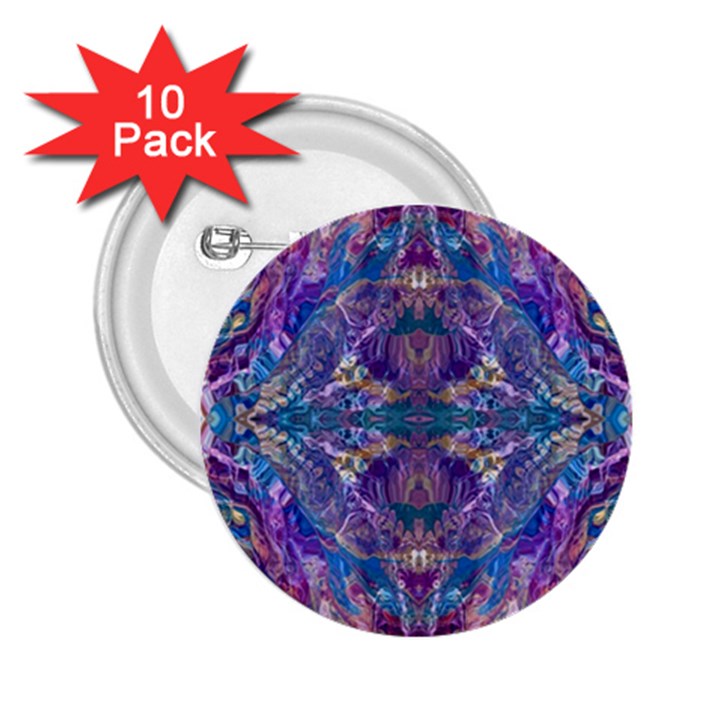 Cobalt arabesque 2.25  Buttons (10 pack) 