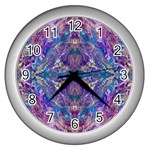 Cobalt arabesque Wall Clock (Silver)