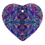 Cobalt arabesque Heart Ornament (Two Sides)