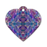 Cobalt arabesque Dog Tag Heart (Two Sides) Front