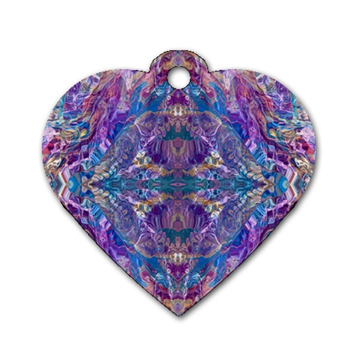 Cobalt arabesque Dog Tag Heart (Two Sides)