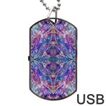 Cobalt arabesque Dog Tag USB Flash (One Side)