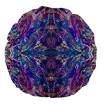 Cobalt arabesque Large 18  Premium Round Cushions