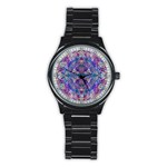 Cobalt arabesque Stainless Steel Round Watch