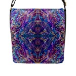 Cobalt arabesque Flap Closure Messenger Bag (L)