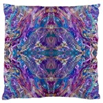 Cobalt arabesque Large Premium Plush Fleece Cushion Case (One Side)