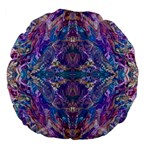 Cobalt arabesque Large 18  Premium Flano Round Cushions