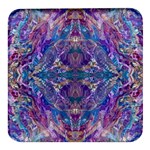 Cobalt arabesque Square Glass Fridge Magnet (4 pack)