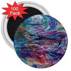 Abstarct Cobalt Waves 3  Magnets (100 Pack)