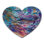 Abstarct cobalt waves Heart Mousepad