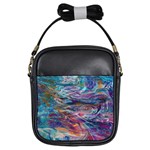 Abstarct cobalt waves Girls Sling Bag