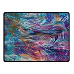 Abstarct cobalt waves Two Sides Fleece Blanket (Small)