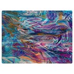 Abstarct cobalt waves Two Sides Premium Plush Fleece Blanket (Extra Small)