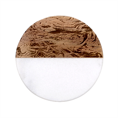 Abstarct Cobalt Waves Classic Marble Wood Coaster (round)  by kaleidomarblingart