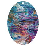 Abstarct cobalt waves UV Print Acrylic Ornament Oval