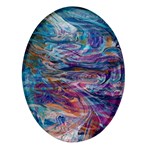 Abstarct cobalt waves Oval Glass Fridge Magnet (4 pack)