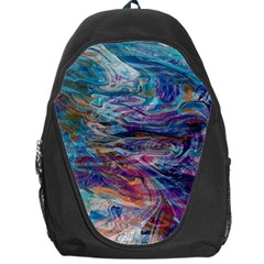Abstarct Cobalt Waves Backpack Bag by kaleidomarblingart