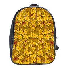 Blooming Flowers Of Lotus Paradise School Bag (xl) by pepitasart